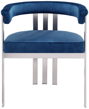 Marcello Navy Velvet Dining Chair 938Navy-C Meridian Furniture