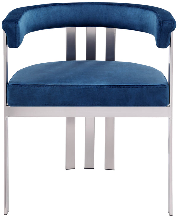 Marcello Navy Velvet Dining Chair 938Navy-C Meridian Furniture