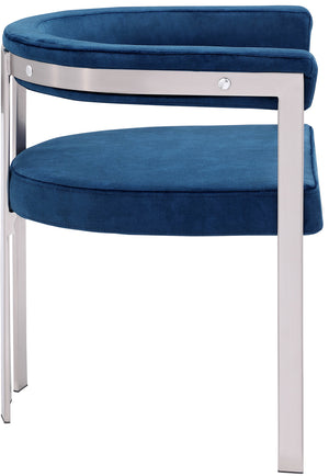 Marcello Navy Velvet Dining Chair 938Navy-C Meridian Furniture