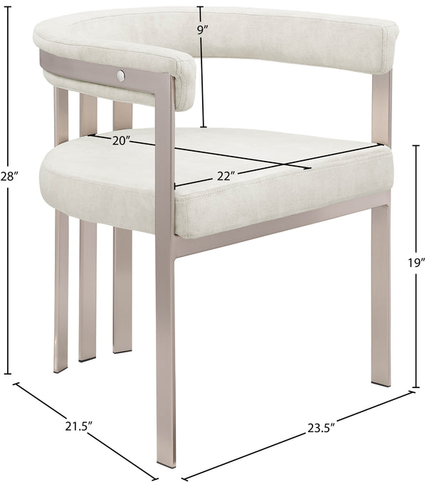 Marcello Stone Velvet Dining Chair 938Stone-C Meridian Furniture