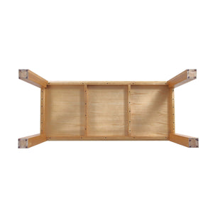 English Elm Rockaway 71" Dining Table with Beveled Top, Solid Ash Wood Frame, Seats 8, Modern Grain Finish Natural B365S00093