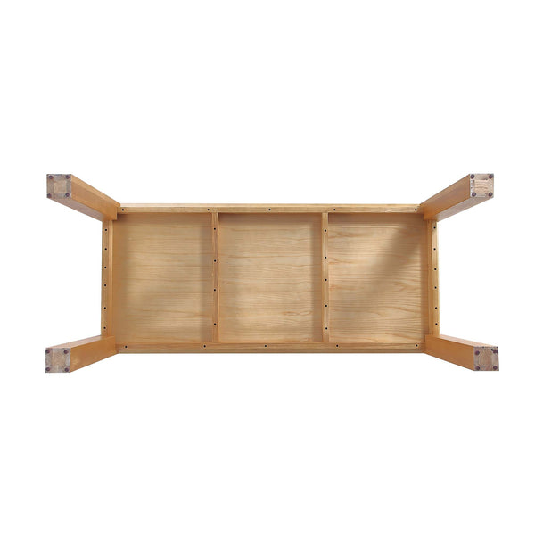 English Elm Rockaway 71" Dining Table with Beveled Top, Solid Ash Wood Frame, Seats 8, Modern Grain Finish Natural B365S00093