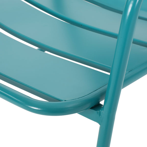 English Elm Christopher Knight Home® - CONRAD Chair with Sleek Iron Frame, Comfortable Curved Seat, Durable Outdoor/Indoor Accent Seating Teal 65197.00T