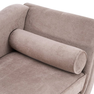 English Elm Chaise Lounge Upholstered Accent Piece Tailored Silhouette for Living Room or Bedroom Light Brown N776P396744B