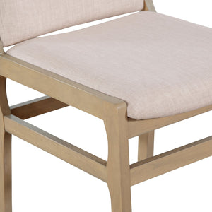 English Elm Christopher Knight Home® - Dining Chair Contemporary Upholstered Rubberwood Frame Set of 2 with Clean Lines and Cozy Seats () Light Natural N771P347927A