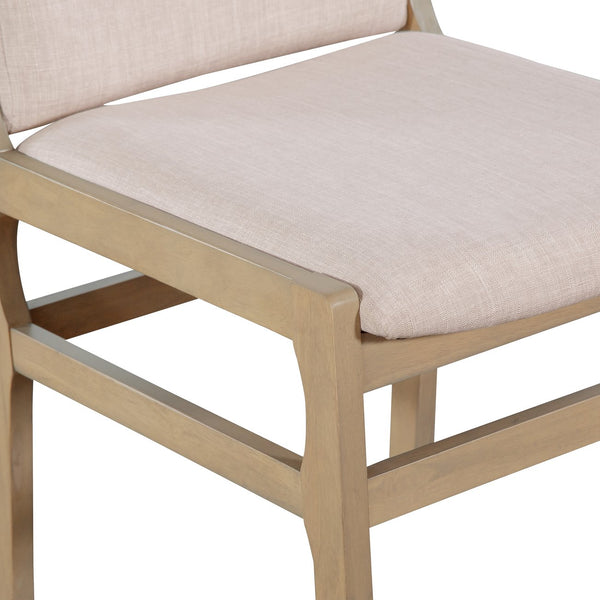 English Elm Christopher Knight Home® - Dining Chair Contemporary Upholstered Rubberwood Frame Set of 2 with Clean Lines and Cozy Seats () Light Natural N771P347927A