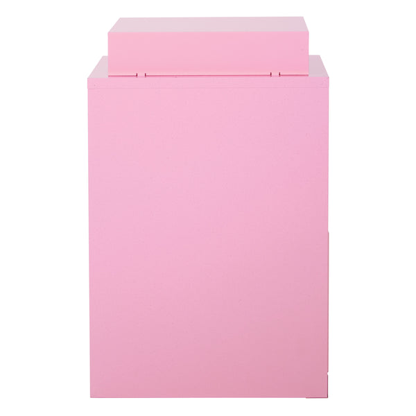OSP Home Furnishings Metal File Cabinet Pink