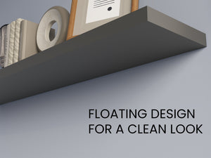 English Elm Greer Floating Shelf Set Of 2 In Grey Melamine - Modern Design, Space-Saving, Easy Installation! B128P245006