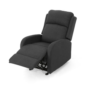 English Elm Christopher Knight Home® - 25" Plush Waterfall Backrest Manual Rocker Recliner with Curved Arms and Smooth Lever Recline Dark Gray 62805.00DGRY