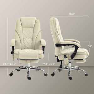 English Elm Office Massage Chair High Back Executive Recliner with Lumbar Heat and Footrest T3971P408492