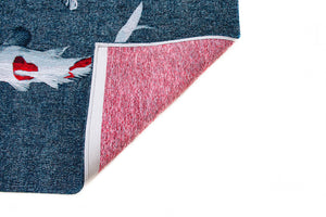 Louis de Pootere Pop Koi 100% PET Poly Mechanically Woven Jacquard Flatweave Novelty / Seasonal Rug Japanese Pond 7'10"