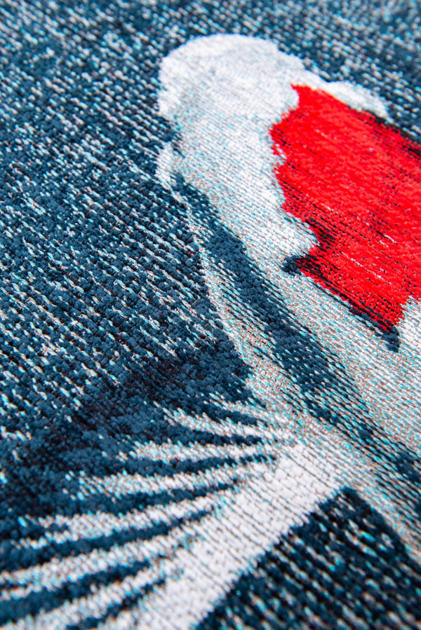 Louis de Pootere Pop Koi 100% PET Poly Mechanically Woven Jacquard Flatweave Novelty / Seasonal Rug Japanese Pond 7'10"