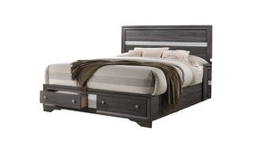 English Elm Traditional Full 5PC Storage Bedroom Set in Gray – Elegant Engineered Wood, Sleek Silver Knobs, Ample Drawer Storage B009S01346
