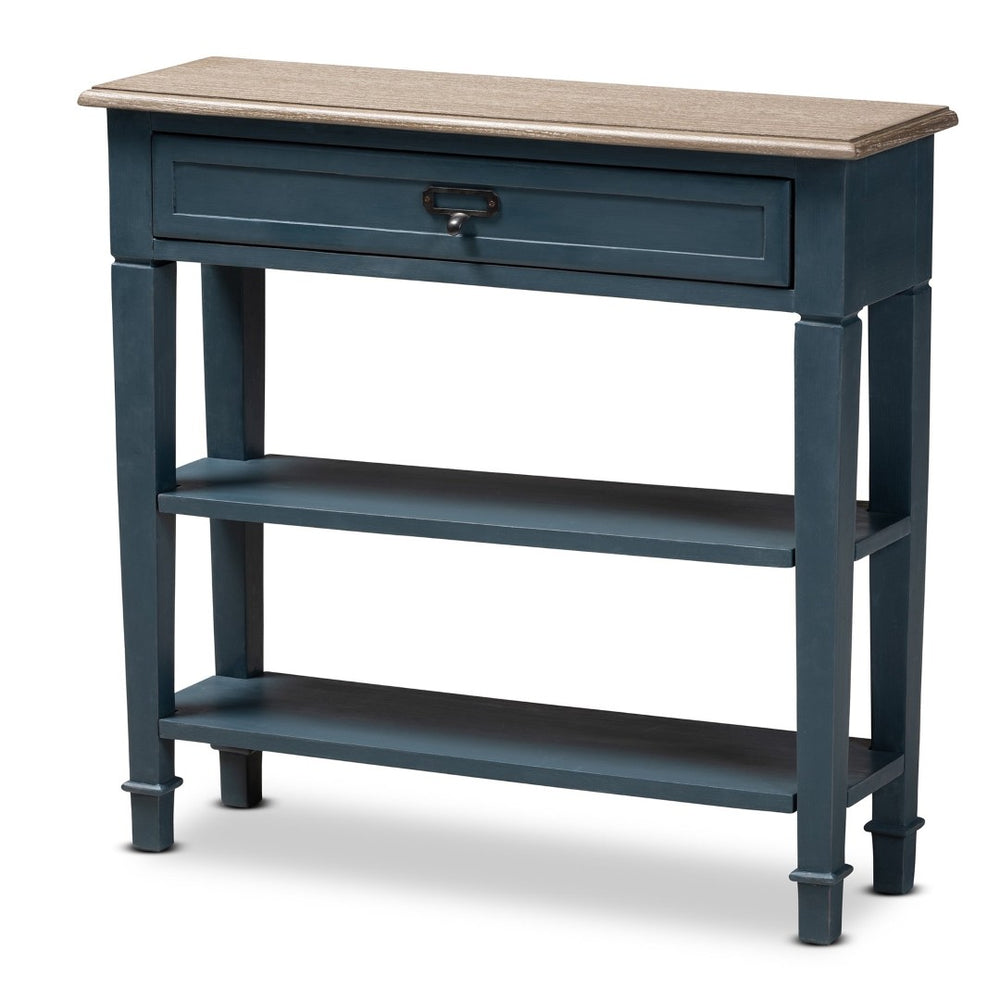 Baxton Studio Baxton Studio Dauphine Console Table - French Provincial Blue Spruce Accent with Drawer & Shelves CHR10VM/M B-C-Blue Spruce