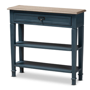 Baxton Studio Baxton Studio Dauphine Console Table - French Provincial Blue Spruce Accent with Drawer & Shelves CHR10VM/M B-C-Blue Spruce