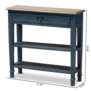 Baxton Studio Baxton Studio Dauphine Console Table - French Provincial Blue Spruce Accent with Drawer & Shelves CHR10VM/M B-C-Blue Spruce