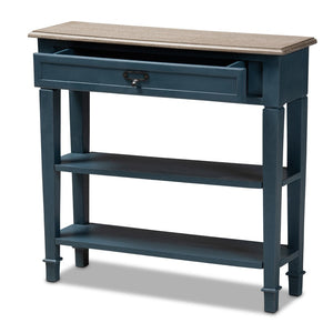 Baxton Studio Baxton Studio Dauphine Console Table - French Provincial Blue Spruce Accent with Drawer & Shelves CHR10VM/M B-C-Blue Spruce