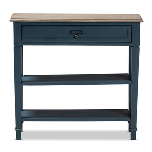 Baxton Studio Baxton Studio Dauphine Console Table - French Provincial Blue Spruce Accent with Drawer & Shelves CHR10VM/M B-C-Blue Spruce