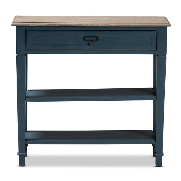 Baxton Studio Baxton Studio Dauphine Console Table - French Provincial Blue Spruce Accent with Drawer & Shelves CHR10VM/M B-C-Blue Spruce
