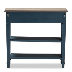 Baxton Studio Baxton Studio Dauphine Console Table - French Provincial Blue Spruce Accent with Drawer & Shelves CHR10VM/M B-C-Blue Spruce