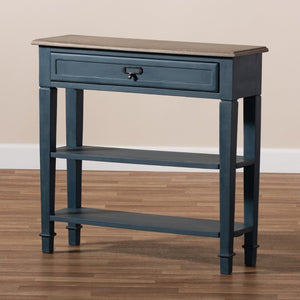 Baxton Studio Baxton Studio Dauphine Console Table - French Provincial Blue Spruce Accent with Drawer & Shelves CHR10VM/M B-C-Blue Spruce
