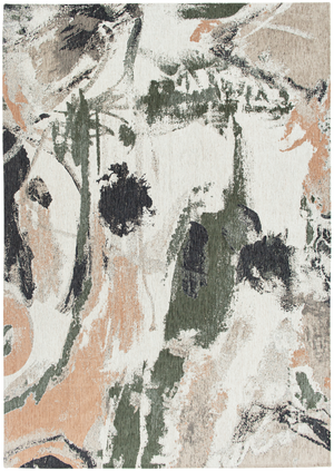 Louis de Pootere Gallery Fresque 100% PET Poly Mechanically Woven Jacquard Flatweave Abstract Rug Indian Rice 9'2" x 12'10"