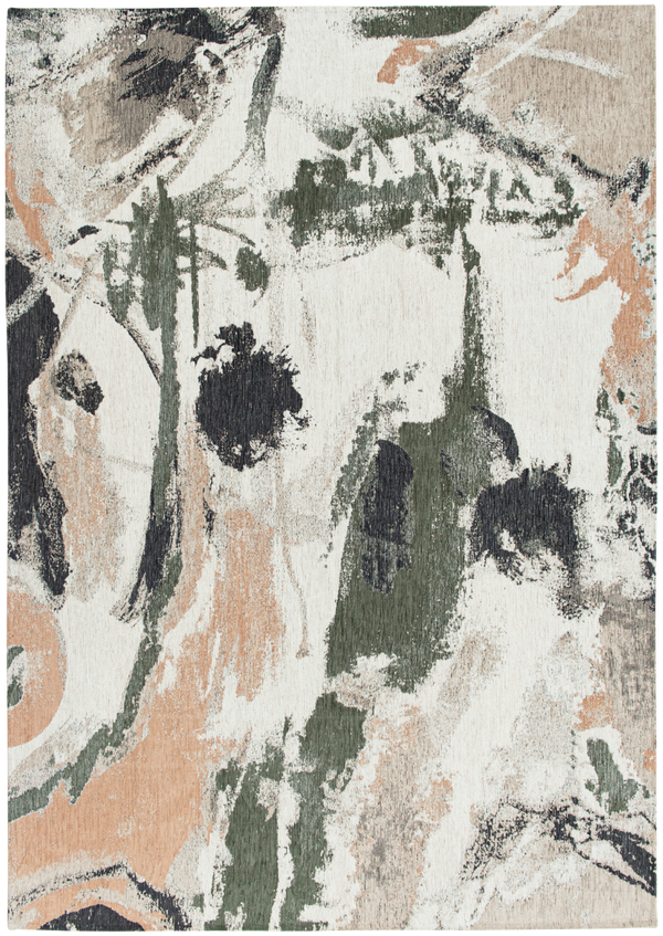 Louis de Pootere Gallery Fresque 100% PET Poly Mechanically Woven Jacquard Flatweave Abstract Rug Indian Rice 9'2" x 12'10"