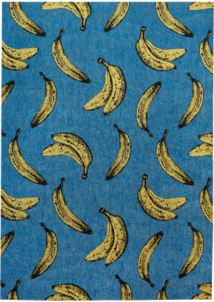 Louis de Pootere Pop Banana 100% PET Poly Mechanically Woven Jacquard Flatweave Novelty / Seasonal Rug California Blue 7'10"