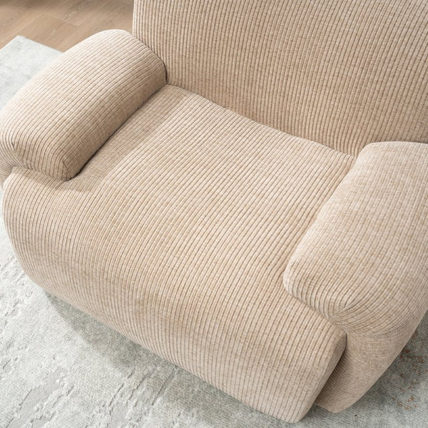 English Elm 42" Wide Chenille Stripe Accent Chair Deep Seat Foam Lounge for Bedroom or Apartment Taupe W3118P453257