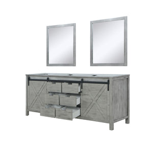 English Elm Ash Grey Double Bath Vanity 80" W x 22" D with Two Sinks, Mirrors & Ample Storage, Fully Assembled B2731S00928