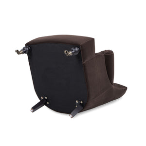 English Elm Jennifer Taylor Home - Eloise Handcrafted 30" Pleated Sock-Arm Accent Chair with Camelback Silhouette and Solid Wood Legs Brown B2719P387116