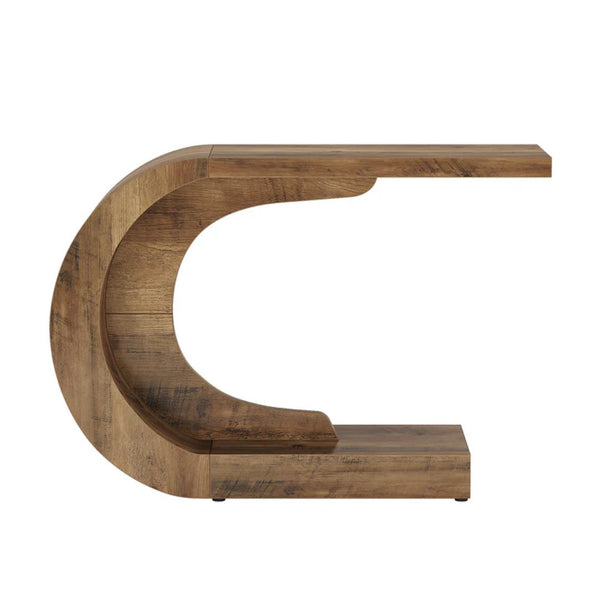English Elm Contemporary Wave Silhouette Console Table Slim Engineered Wood Entryway Accent T3971P448043
