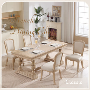 English Elm French Country Dining Chairs Set Of 2 - Stylish Upholstered Design, Fan-Back Comfort For Any Space W3426P324536