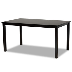 Baxton Studio Baxton Studio Minette 6-Piece Dining Set - Modern Sand Upholstered Chairs & Dark Brown Table Design RH319C-Sand/Dark Brown-6PC Dining Set