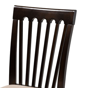 Baxton Studio Baxton Studio Minette 6-Piece Dining Set - Modern Sand Upholstered Chairs & Dark Brown Table Design RH319C-Sand/Dark Brown-6PC Dining Set