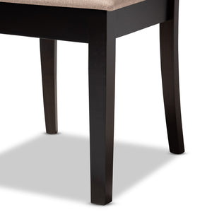 Baxton Studio Baxton Studio Minette 6-Piece Dining Set - Modern Sand Upholstered Chairs & Dark Brown Table Design RH319C-Sand/Dark Brown-6PC Dining Set