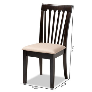 Baxton Studio Baxton Studio Modern Dining Chair Set of 4 - Upholstered Sand Fabric with Espresso Wood Finish Minette Sand RH319C-Sand/Dark Brown-DC-4PK