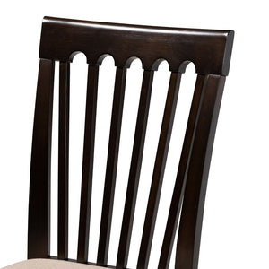 Baxton Studio Baxton Studio Modern 5-Piece Dining Set with Espresso Wood Finish and Sand Upholstered Chairs Minette Sand RH319C-Sand/Dark Brown-5PC Dining Set