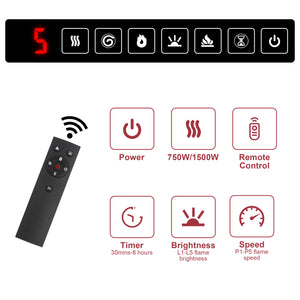 English Elm Modern 3-Sided Glass TV Stand with Electric Fireplace, LEDs, 4 Drawers, USB-C, Fits up to 80" W3383S00003