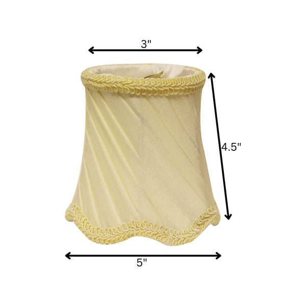 English Elm Slant Pleated Silk Chandelier Shades Set of Six with Braided Trim for Elegant Dining B075101696