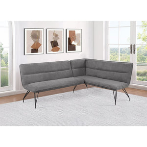 English Elm Ledger Upholstered L-shaped Bench Tufted Fabric Corner Dining Nook Seating Grey B062P441112