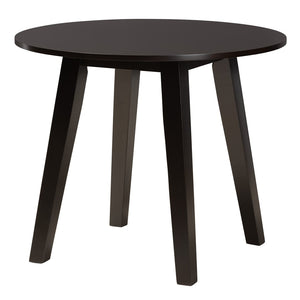 Baxton Studio Baxton Nina 5-Piece Modern Grey Fabric Dining Set with Espresso Wood - Perfect for Small Spaces Nina-Grey/Dark Brown-5PC Dining Set