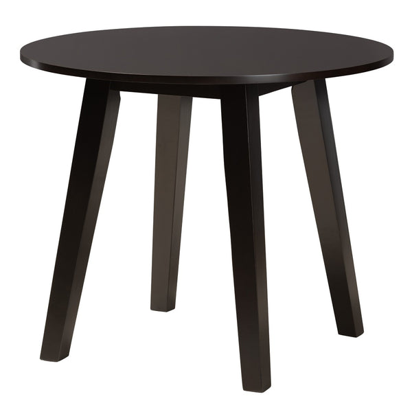 Baxton Studio Baxton Nina 5-Piece Modern Grey Fabric Dining Set with Espresso Wood - Perfect for Small Spaces Nina-Grey/Dark Brown-5PC Dining Set