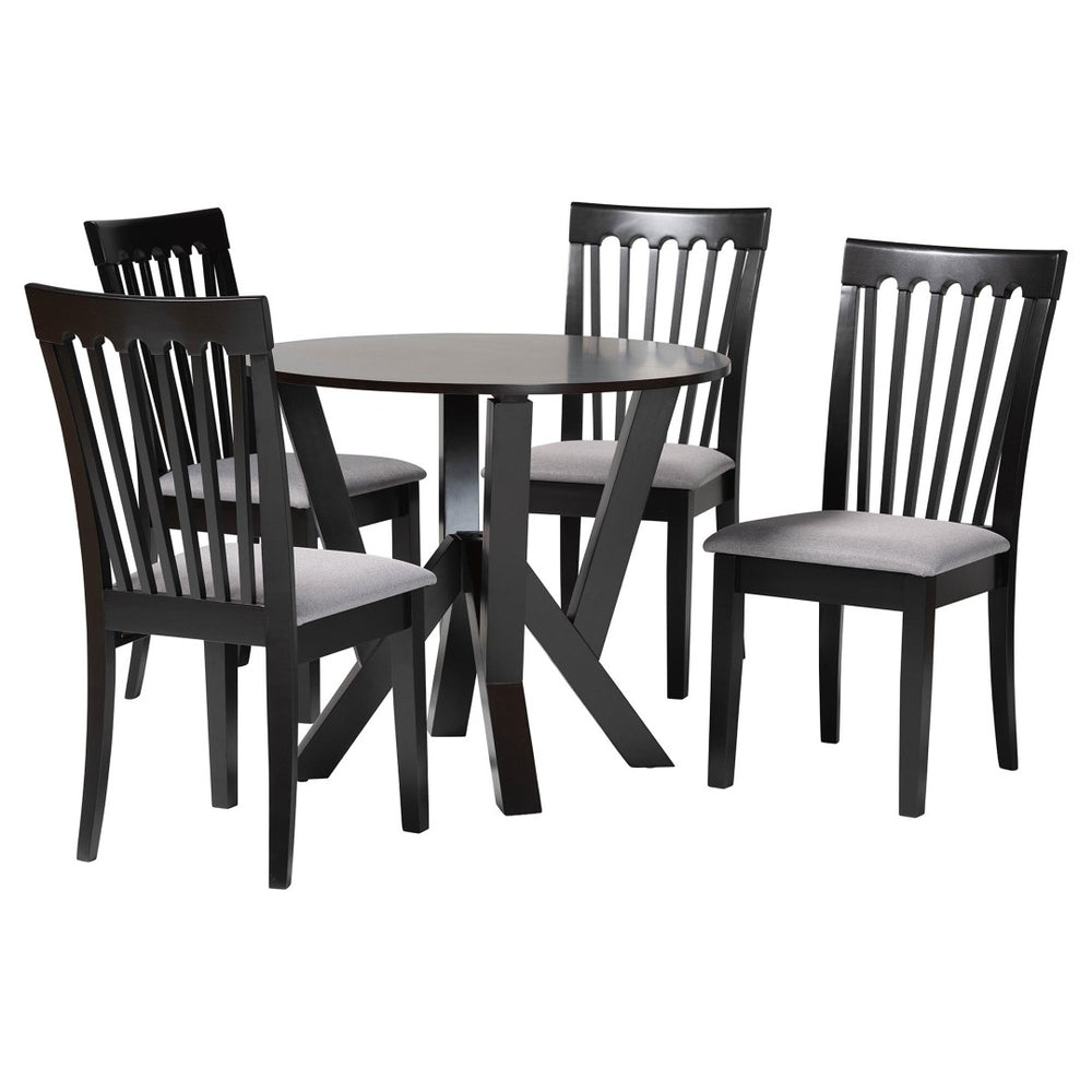 Baxton Studio Baxton Studio Marian 5-Piece Modern Grey and Dark Brown Dining Set for Cozy Spaces and Style Gwen-Grey/Dark Brown-5PC Dining Set