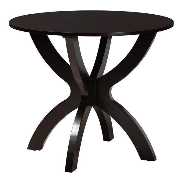 Baxton Studio Baxton Studio Bailey 5-Piece Grey Fabric Dining Set with Dark Brown Wood Table for Compact Spaces Maura-Grey/Dark Brown-5PC Dining Set