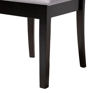 Baxton Studio Baxton Studio Bailey 5-Piece Grey Fabric Dining Set with Dark Brown Wood Table for Compact Spaces Maura-Grey/Dark Brown-5PC Dining Set