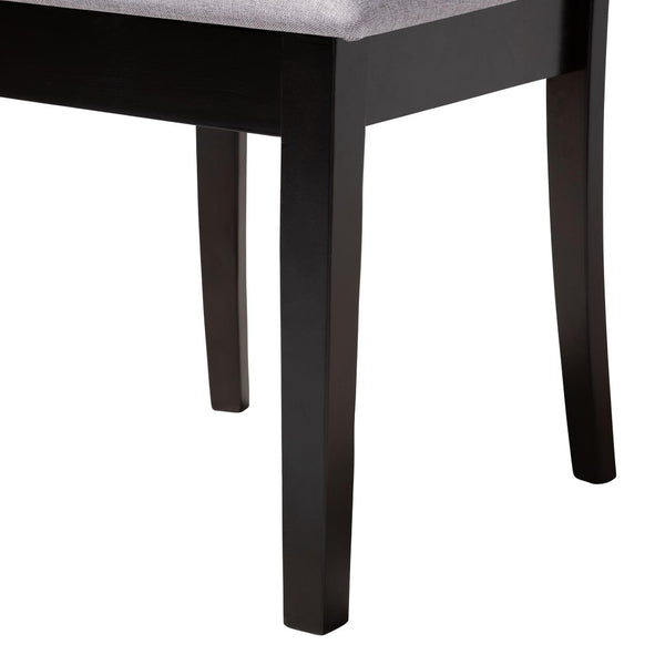 Baxton Studio Baxton Studio Bailey 5-Piece Grey Fabric Dining Set with Dark Brown Wood Table for Compact Spaces Maura-Grey/Dark Brown-5PC Dining Set