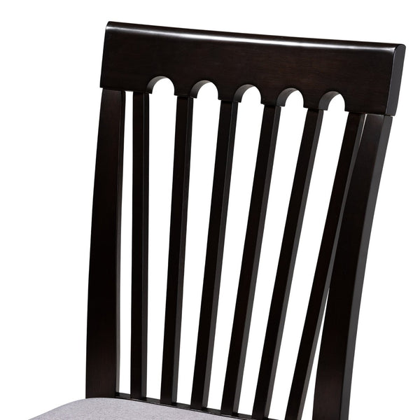 Baxton Studio Baxton Studio Modern Dining Chair Set of 4 - Upholstered Sand Fabric with Espresso Wood Finish Minette Gray RH319C-Grey/Dark Brown-DC-4PK