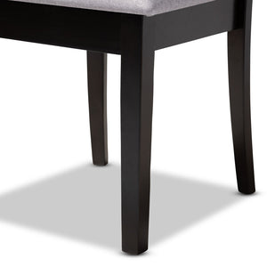 Baxton Studio Baxton Studio Modern Dining Chair Set of 4 - Upholstered Sand Fabric with Espresso Wood Finish Minette Gray RH319C-Grey/Dark Brown-DC-4PK