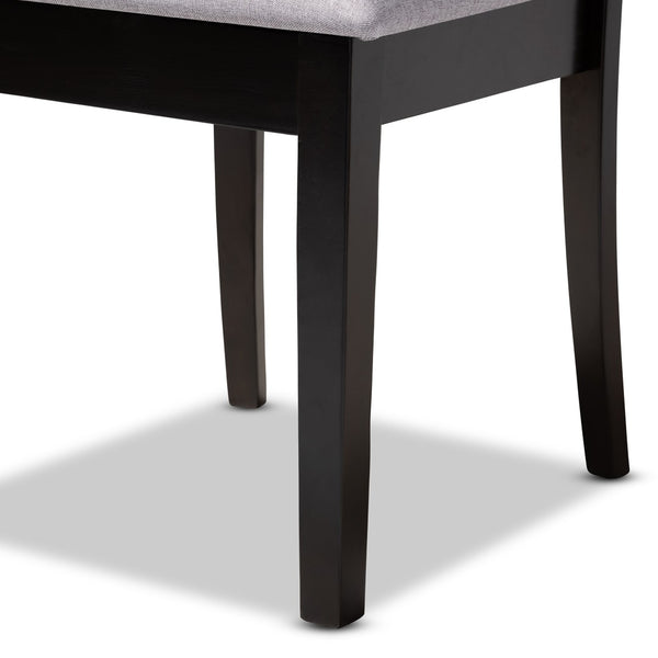 Baxton Studio Baxton Studio Modern Dining Chair Set of 4 - Upholstered Sand Fabric with Espresso Wood Finish Minette Gray RH319C-Grey/Dark Brown-DC-4PK